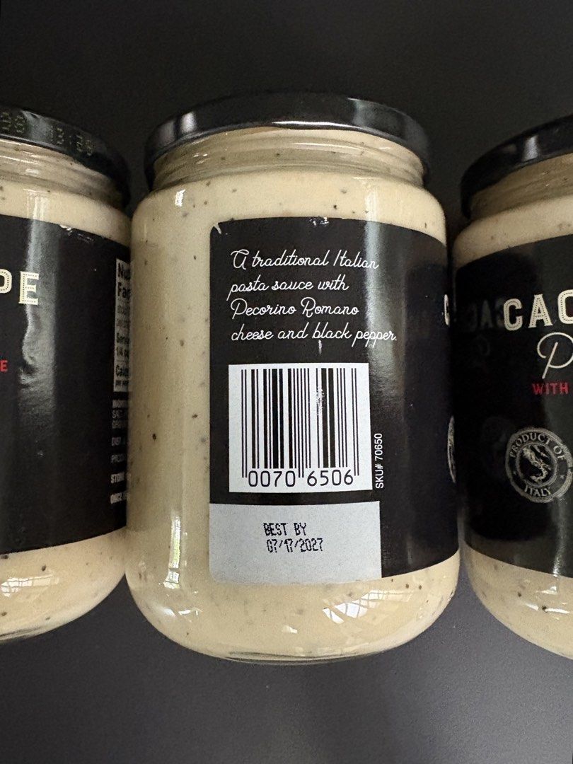 Trader Joe's Cacio e Pepe Pasta Sauce (Category: Cookware & Accessories) located in Quezon City. Submitted by aguilartam12610 (Listing ID 1427671303, Image 2). Description: .