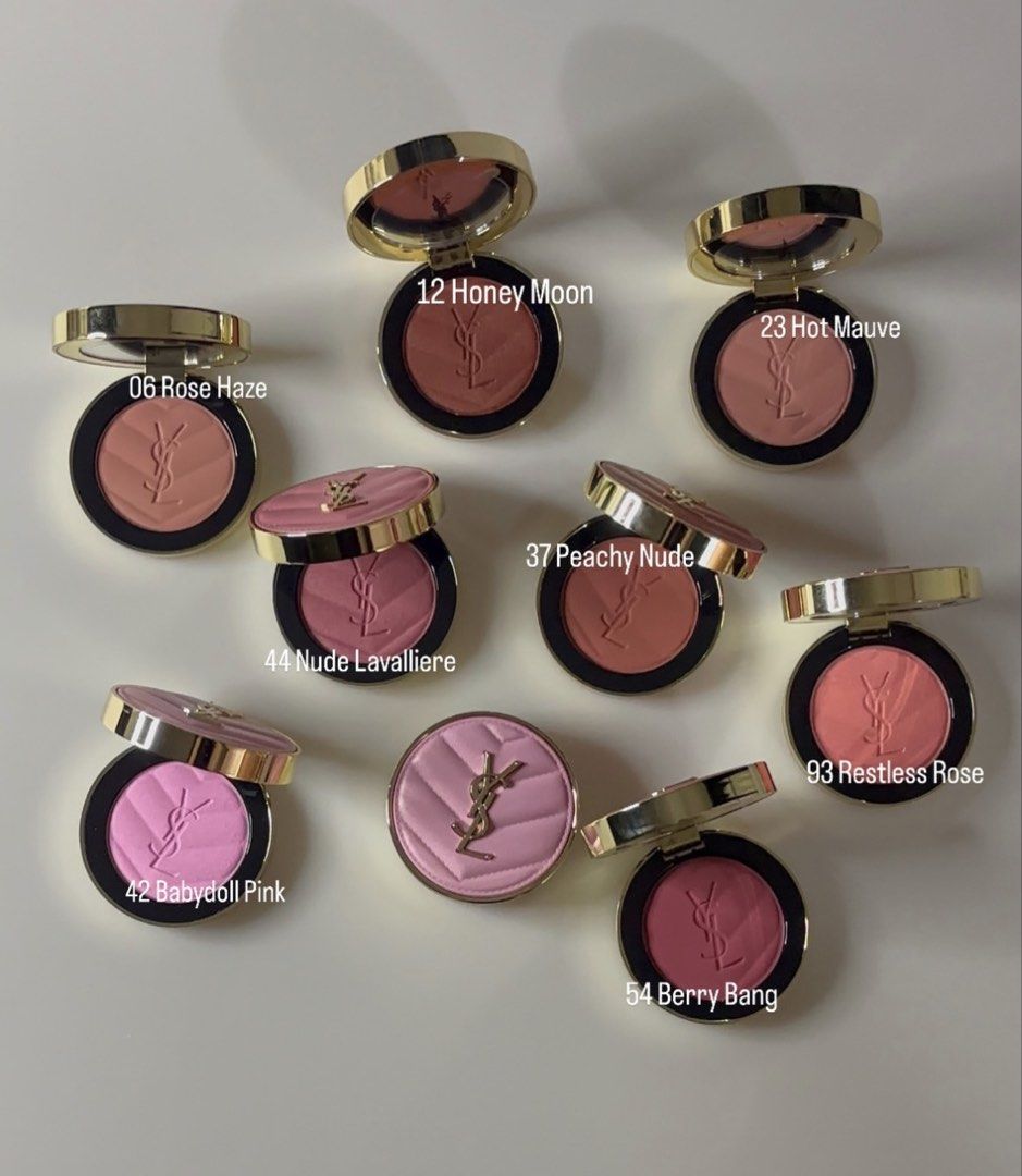 YSL Make me blush powder (Category: Makeup) located in Bulacan. Submitted by shopwithme_23 (Listing ID 1427763330, Image 3). Description: PRE-ORDER‼️ 1 week ETA ✅💯authentic (money back guarantee if proven fake) ✅full size Shades: 06 Rose Haze 23 Hot Mauve 42 Babydoll Pink 44 Nude Lavalliere 54 Berry Bang 93 Restless Rose.