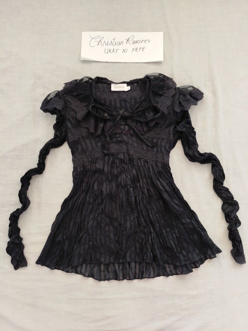 Zimmerman Babydoll blouse (Category: Blouses) located in Bocaue. Submitted by ukaynipepe (Listing ID 1427661887, Image 2). Description: Zimmerman Babydoll blouse Size 0 on tag Pit to pit 15.5 Length 24.5 Like new.