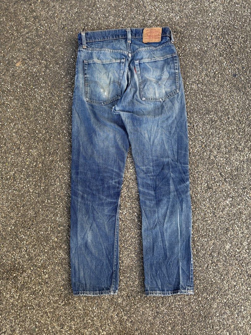 70's Distressed Levi's 505-0217 Single (Category: Jeans) located in Quezon City. Submitted by though.bare (Listing ID 1427853912, Image 2). Description: Fits on a 31-32 for Men In vintage condition, needs repair. Single-stitch inner pocket, chain-stitched hem, black bartack, double-digit button stamp. Zip-fly decently replaced with a button-fly. Waist : 16" Length : 42.5" Inseam : 30.5" Thigh : 11.5" Hem : 7.5" Front Rise : 12" No-when worns. Lis
