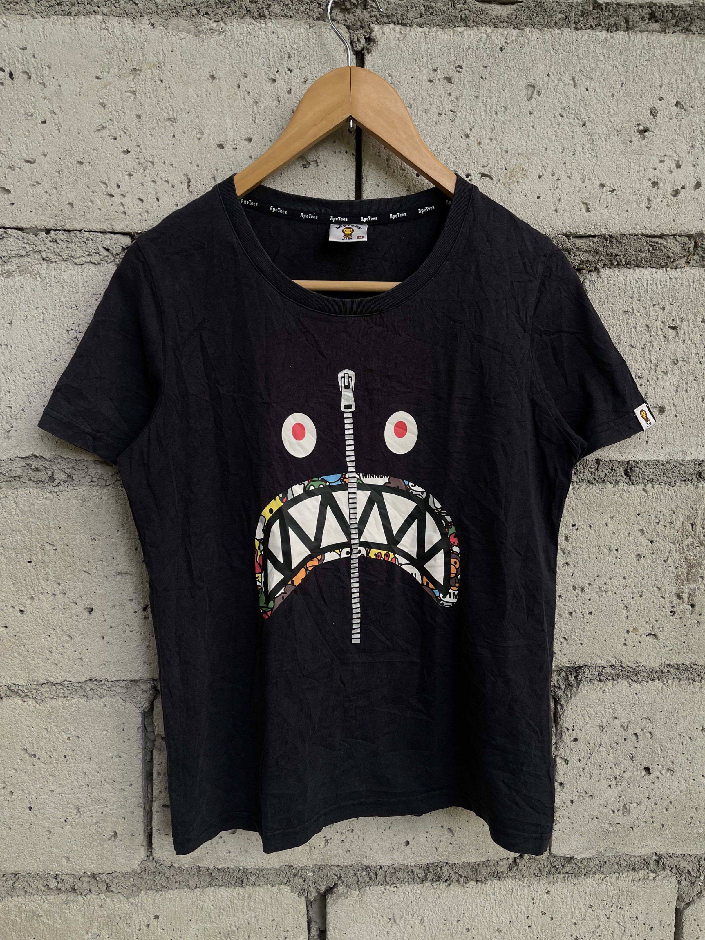 Ape Tees Shark Face T-shirt (Category: Shirts) located in Bulacan. Submitted by OG_Domsthrift (Listing ID 1427781678, Image 2). Description: Ape tees jim tee (women’s) Medium on tag 19x25 No issue Color rate:9/10.