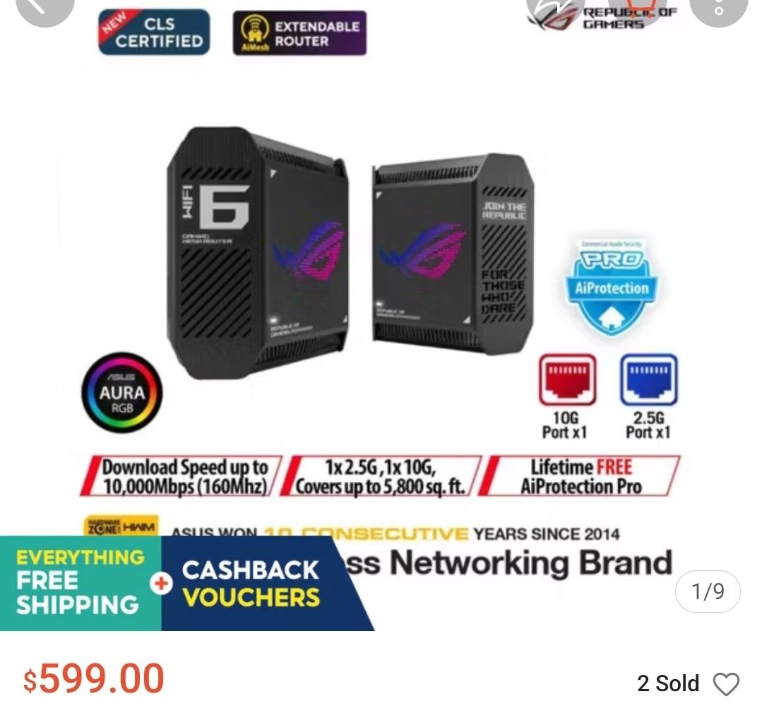 ASUS ROG WiFi 6 Router, Computers & Tech, Parts & Accessories ...