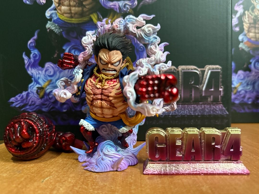 BBF STUDIO - WCF GEAR 4 LUFFY (Category: Figurines & Statues) located in Bulacan. Submitted by gscollectibles (Listing ID 1427822738, Image 3). Description: ✅ SET ONLY❗❗❗ Includes: 1. A Onigashima Deluxe Version w/ one fist only 2. D Dressrosa Normal Version w/ small and big fist 3. Gear 4 logo 📦 Condition: ✅BIB-Open for checking if it has issues, some pics, and back in the box after. 📐 Dimensions: 1. A Onigashima Deluxe Version - H13.5cm 2. D 