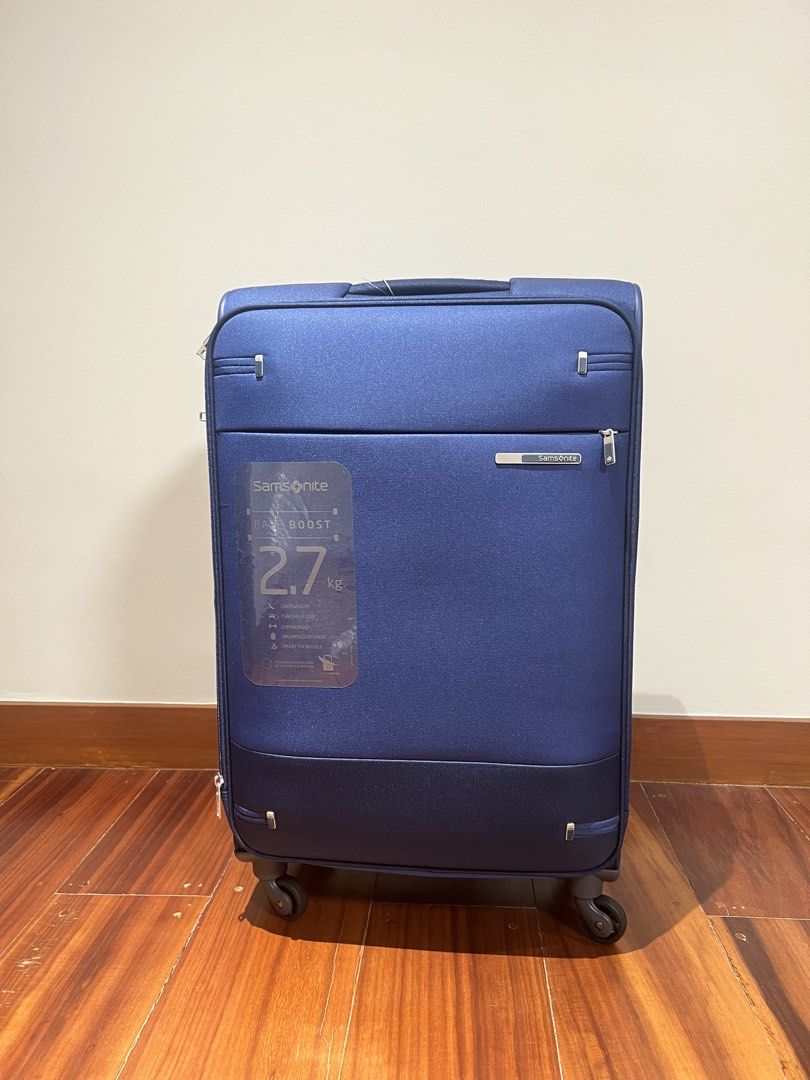 Brand New Samsonite Base Boost Spinner Blue (Medium) (Category: Luggage) located in Mandaluyong City. Submitted by itsashleyg (Listing ID 1427904950, Image 1). Description: brand new with tags and plastic.