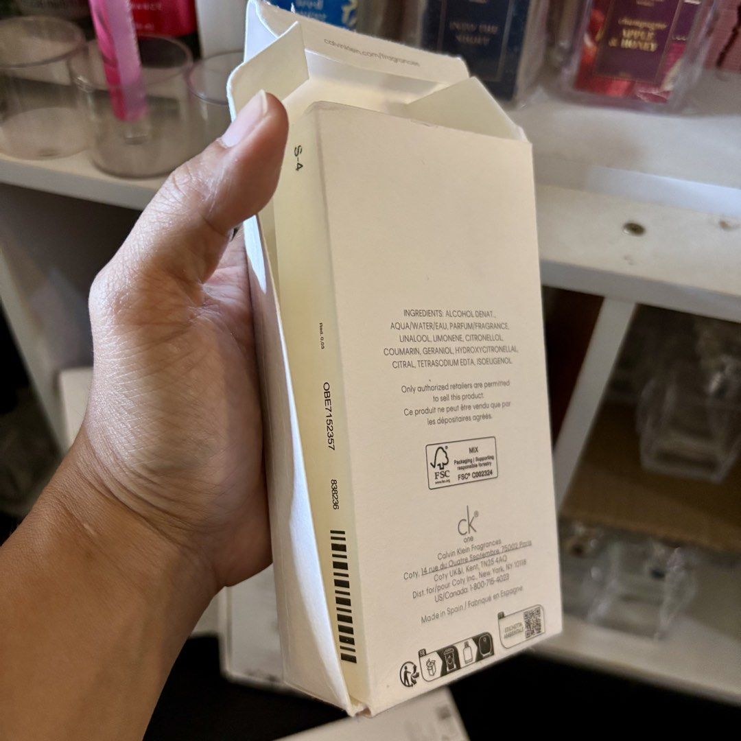 Calvin Klein | CK One | Eau de Toilette (Category: Fragrance & Deodorants) located in Cavite. Submitted by Cheapips (Listing ID 1427788496, Image 2). Description: CK ONE DAMAGED CAP & BOX - cap will be replaced by sprayer (itatapon nyo din po ang cap) 100ML | No leak Nationwide shipment via J&T Same day delivery thru Lalamove & Grab Payment first basis 💯 Original | Legit Check our page and orange basket for proof or legitimacy.
