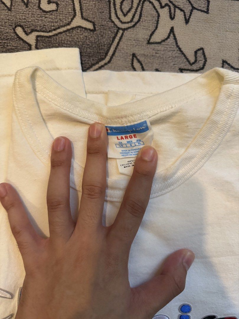 Champion Embroidered shirt (Category: Tshirts & Polo Shirts ) located in San Juan City. Submitted by drewselects (Listing ID 1427838408, Image 3). Description: Brand new champion tee W:22 L:29 .