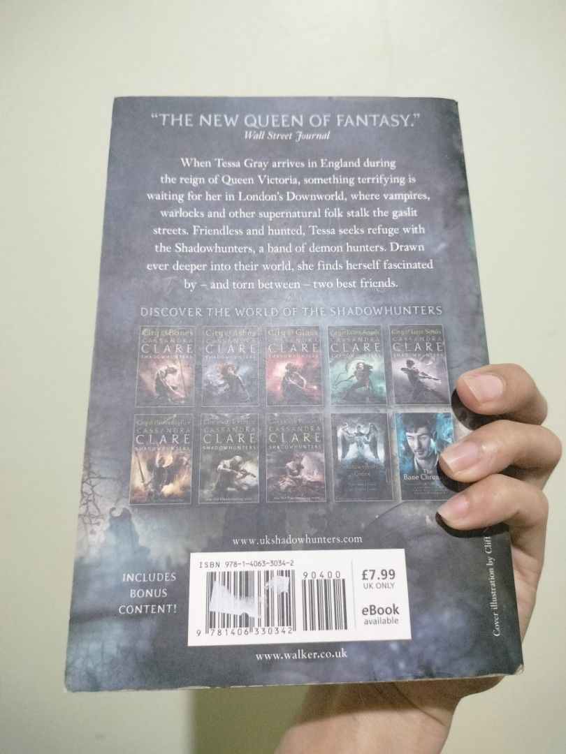 Clockwork Angel by Cassandra Clare (Category: Storybooks) located in Tuguegarao City. Submitted by potaetonim (Listing ID 1427809926, Image 2). Description: really old copy foxing tanning.