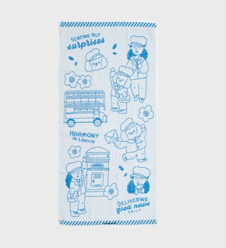 Cute Illustrated Body Towel (Young Hearts)