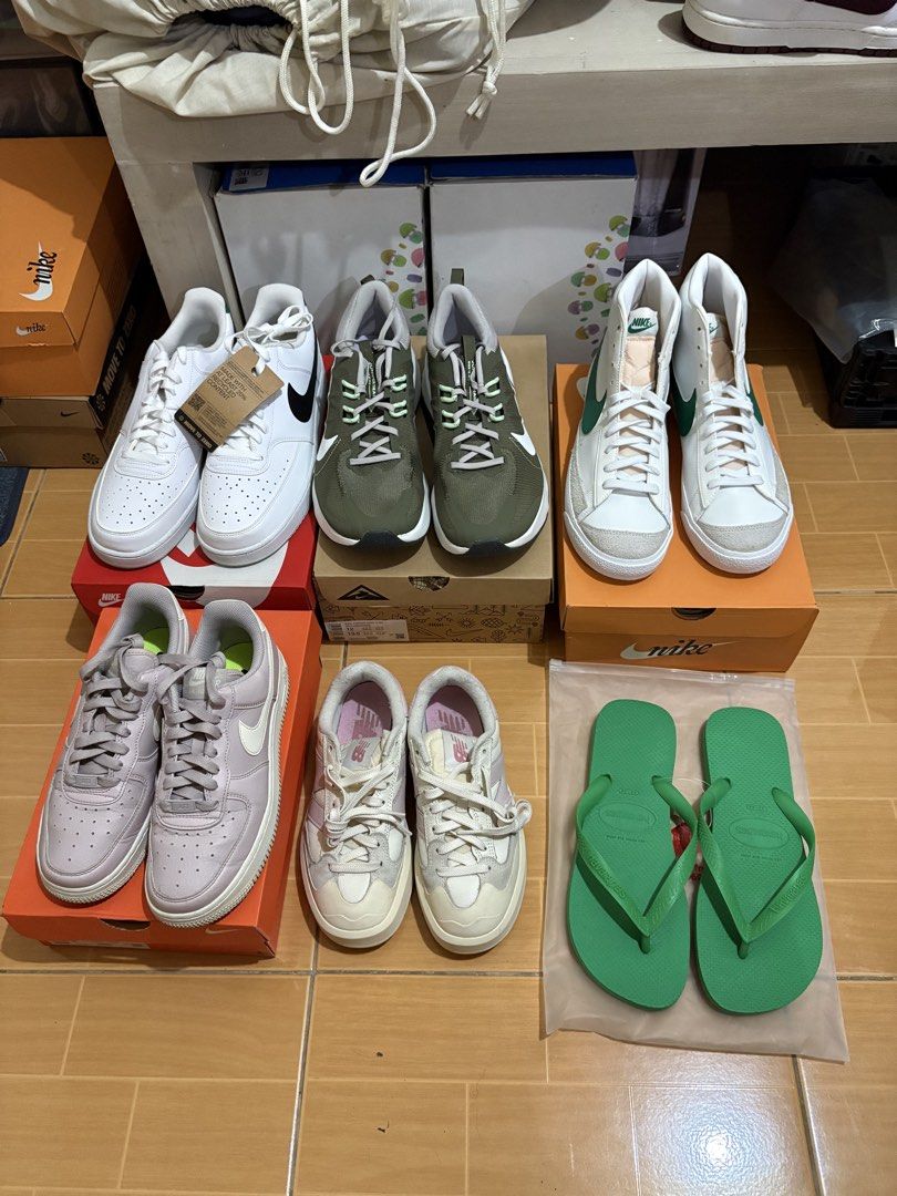 Declutter Set 1 - Size 12 and 6.5W (Category: Sneakers) located in Quezon City. Submitted by helloqicks (Listing ID 1427795980, Image 1). Description: DECLUTTERING MY PERSONAL PAIRS -ALL ORIGINAL AND AUTHENTIC -MANAGE EXPECTATIONS FOR USED PAIRS RFS: Declutter, too many shoes. Need storage. 🔘NIKE COURT VISION - Malachite Green ➖US 12 - condition: 10/10, brandnew ➖no issues 🏷️ Selling for 1000 (srp 3,695) 🔘NIKE JUNIPER TRAIL 2 ➖US 12 - conditio