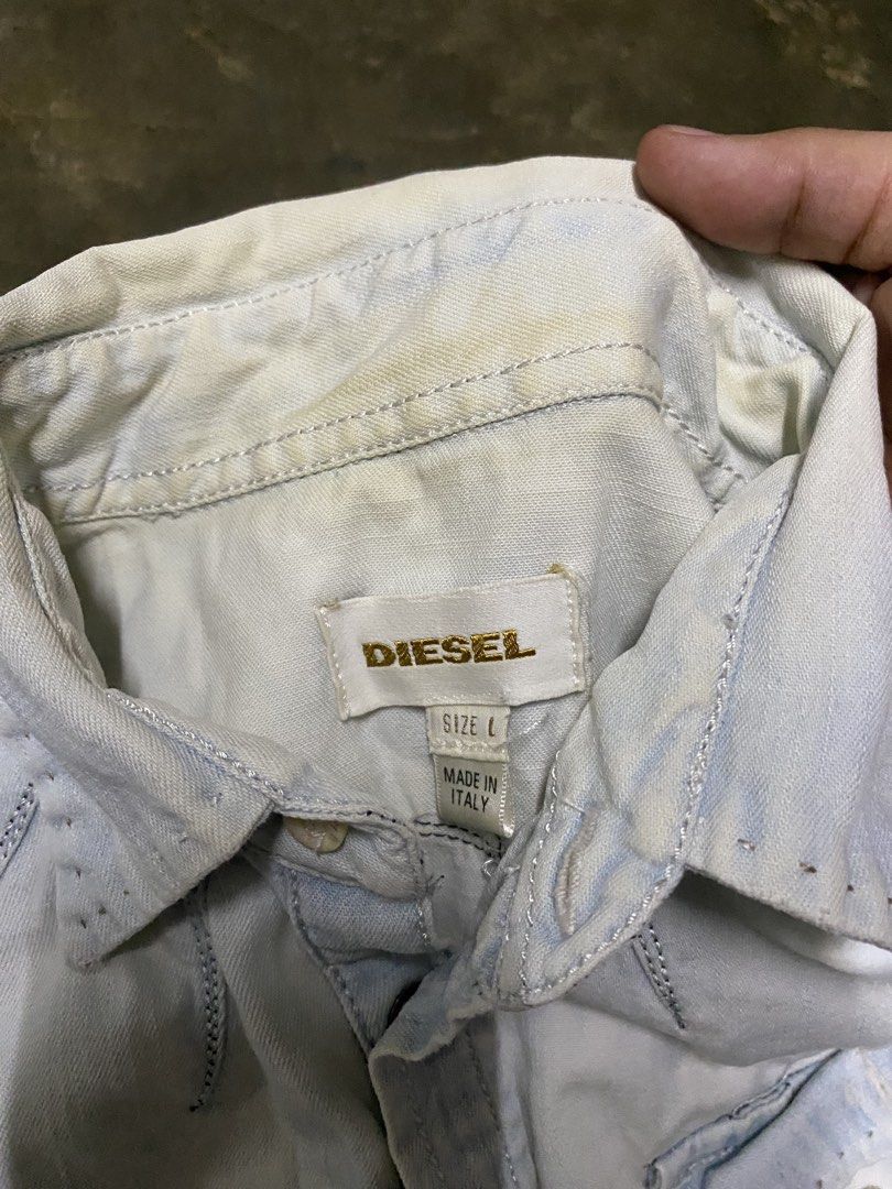 Diesel Longsleeves Womens (Category: Coats, Jackets and Outerwear) located in Silang. Submitted by underhispurpose (Listing ID 1427885571, Image 3). Description: Diesel Denim Longsleeves Womens Dimensions - W22xL29 Issues - Yellow Stains, Dotted Rust Stains ( See pictures ) + Ship (Jnt / Lalamove).