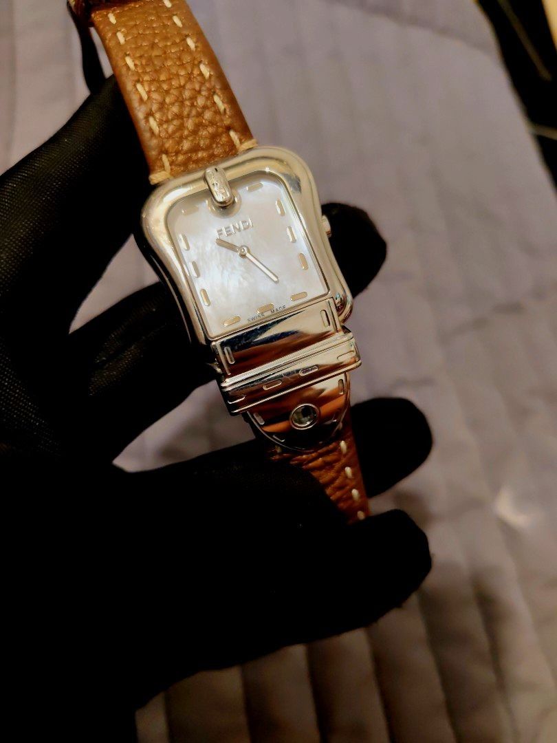 Fendi Orologi Watch (Category: Luxury Watches) located in Cebu City. Submitted by aceoftime (Listing ID 1422509041, Image 1). Description: Fendi Orologi In good condition swiss quartz movt swiss made Ref:3000G features mother of pearl dial Fendi brown leather strap with white stitching. The watch case is silver-tone sapphire crystal. Watch only Videos and additional photos will be provided thru vbr/msgr that we can also further discuss other deta