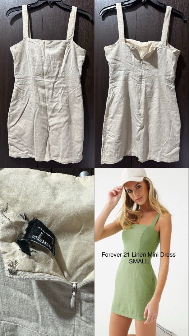 Forever 21 Linen Mini Dress (Category: Dresses) located in Makati City. Submitted by sohdeclutters_ (Listing ID 1427888822, Image 1). Description: - Forever 21 Linen Mini Dress - Size: Small - Material: Linen - Condition: Excellent - Design: Mini dress with a simple, elegant design - Perfect for casual wear.