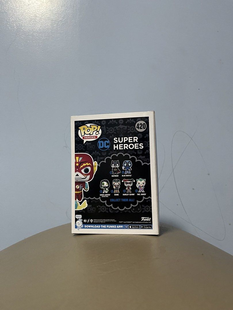 Funko Pop! Heroes The Flash 420 Exclusive (Category: Figurines & Statues) located in Daet. Submitted by funko_rens (Listing ID 1427797695, Image 2). Description: Funko Pop! figure features The Flash from the DC Super Heroes series. It is number 420 and is an exclusive edition. The figure is in its original packaging. The box shows the Funko Pop! logo and the DC logo. The back of the box shows other figures in the series..