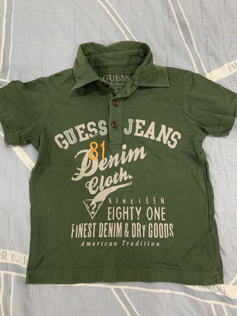 Guess Jeans Green Shirt (Category: Babies & Kids Fashion) located in Rizal. Submitted by itsmecarebear (Listing ID 1427798345, Image 1). Description: .