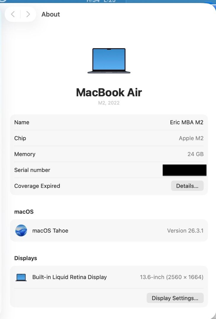 MacBook Air M2 2022 - Midnight - 24GB RAM405924802315560962