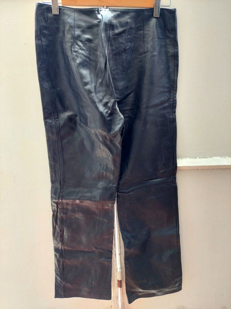 Genuine Leather Pants by Marcia Collection (Category: Other Bottoms) located in Quezon City. Submitted by closet-cleanup (Listing ID 1427810709, Image 2). Description: Marcia Collection Genuine Real Leather Straight Leg Pants Size US 8 fits medium to large Measures 15" across waist, about 29" inseam length, rise (top waist to crotch) about 9-10" Genuine Real leather (Italy lamb) In excellent condition 💳 Payments via GCash, Maya, BPI 📦 Shipping 