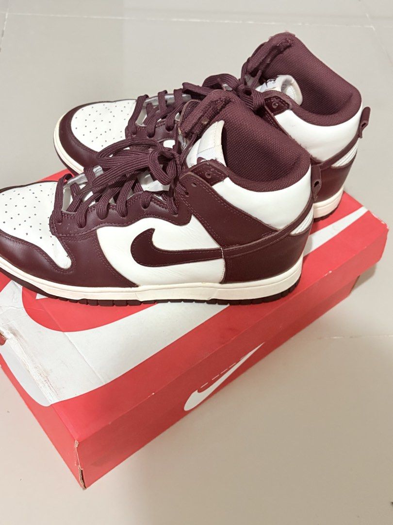 Nike Dunk High Burgundy Crush (Category: Sneakers) located in Quezon City. Submitted by airicakes (Listing ID 1427818130, Image 3). Description: Im size 8 Rfs- what to buy camera and additional funds lang. Hindi ko na rin nagagamit.