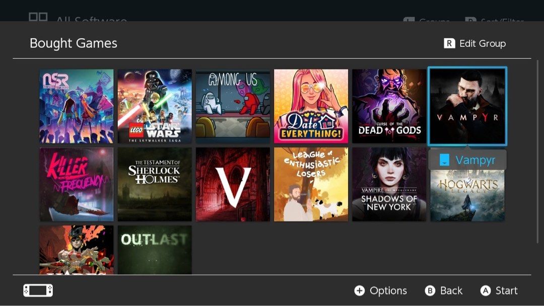 Nintendo Switch Account Various Games (Category: Nintendo) located in Mandaluyong City. Submitted by sirrncikk (Listing ID 1427903926, Image 1). Description: RFS: Need funds and not being able to play Games included in Account: Hogwarts Legacy Lego Star Wars: The Skywalker Saga Vampyr Hades Killing Frequency No Straight Roads Curse of the Dead Gods The testament of Sherlock Holmes Vampire: The Masquerade - Shadows of NY Vampire: The Masquerade - 