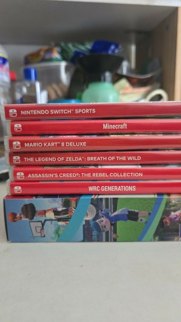 Nintendo Switch Games - (Category: Nintendo) located in Quezon City. Submitted by vanessashndr (Listing ID 1427821868, Image 1). Description: FOR SALE prices are negotiable for sure buyers Nintendo Switch Sports - 1300, with free accessories (sold) Minecraft - 800 Mario Kart 8 - 1500 (sold) Legend of Zelda Breath of the Wild - 1800 Assassin's Creed - 900 (sold) WRC - 800 📍 Greenfield District, Mandaluyong meet up/lalamove (SF c/o buyer) can send