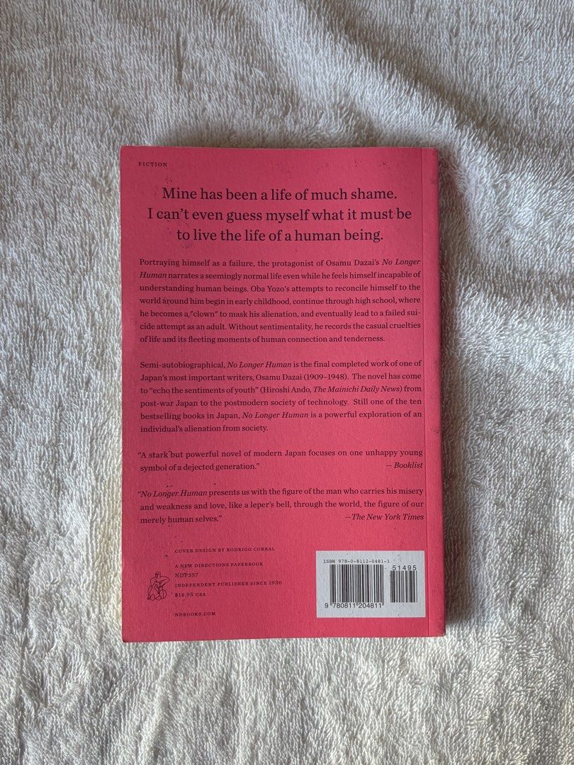 No Longer Human - Osamu Dazai (Category: Storybooks) located in Pasig City. Submitted by cspreloveds (Listing ID 1427840644, Image 2). Description: No Longer Human - Osamu Dazai mode of payment - gcash / gotyme / maribank ♡ bought from: fully booked.