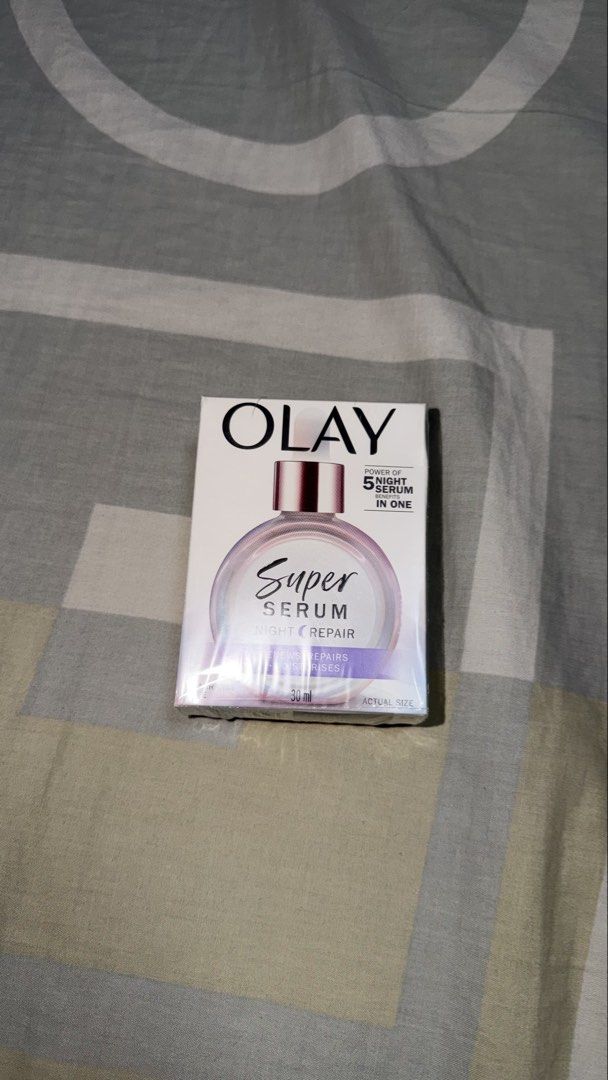 Olay Super Serum Night Repair 30ml (Category: Face Care) located in Manila. Submitted by shobskaryll2004 (Listing ID 1427883553, Image 1). Description: - brand new, sealed - exp: 2028 Loc: Manila.