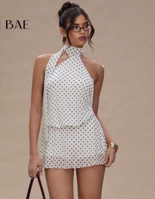 Polka halter dress (Category: Rompers) located in Valenzuela. Submitted by declutterbychi (Listing ID 1427819040, Image 1). Description: — size xs to s — never been used — dm for actual pics! — no lp bought it for 500 rfs: decluttering.