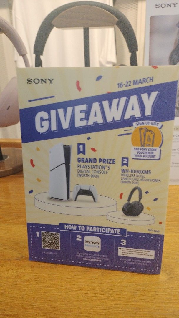 SONY Giveaway (Sign-up to join, ONLY for New Members)