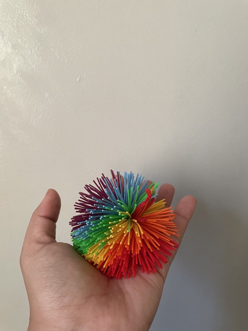 Stringy ball - Rainbow Puffer Sensory Ball (Category: Infant Playtime) located in Manila. Submitted by threethumbsup (Listing ID 1427869325, Image 1). Description: Rfs: decluttering. The string is damaged but the toy itself is good Got it from US Fixed price and pick up only grand towers manila Packaging as is Gcash or cash exact amount Delivery shouldered by buyer.