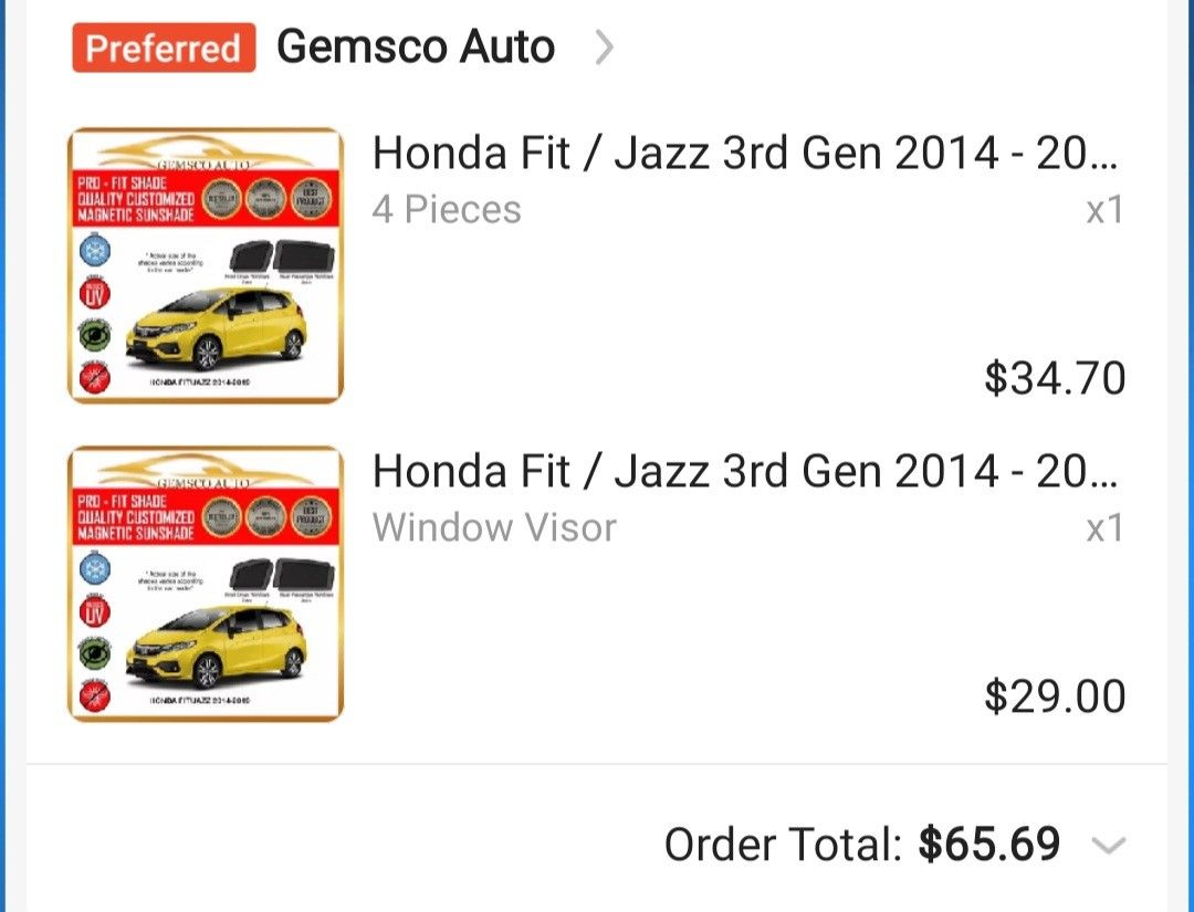 Window Visor (Category: Bodykits & Styling) located in Singapore. Submitted by heyjoe (Listing ID 1427901833, Image 1). Description: honda jazz window visor.