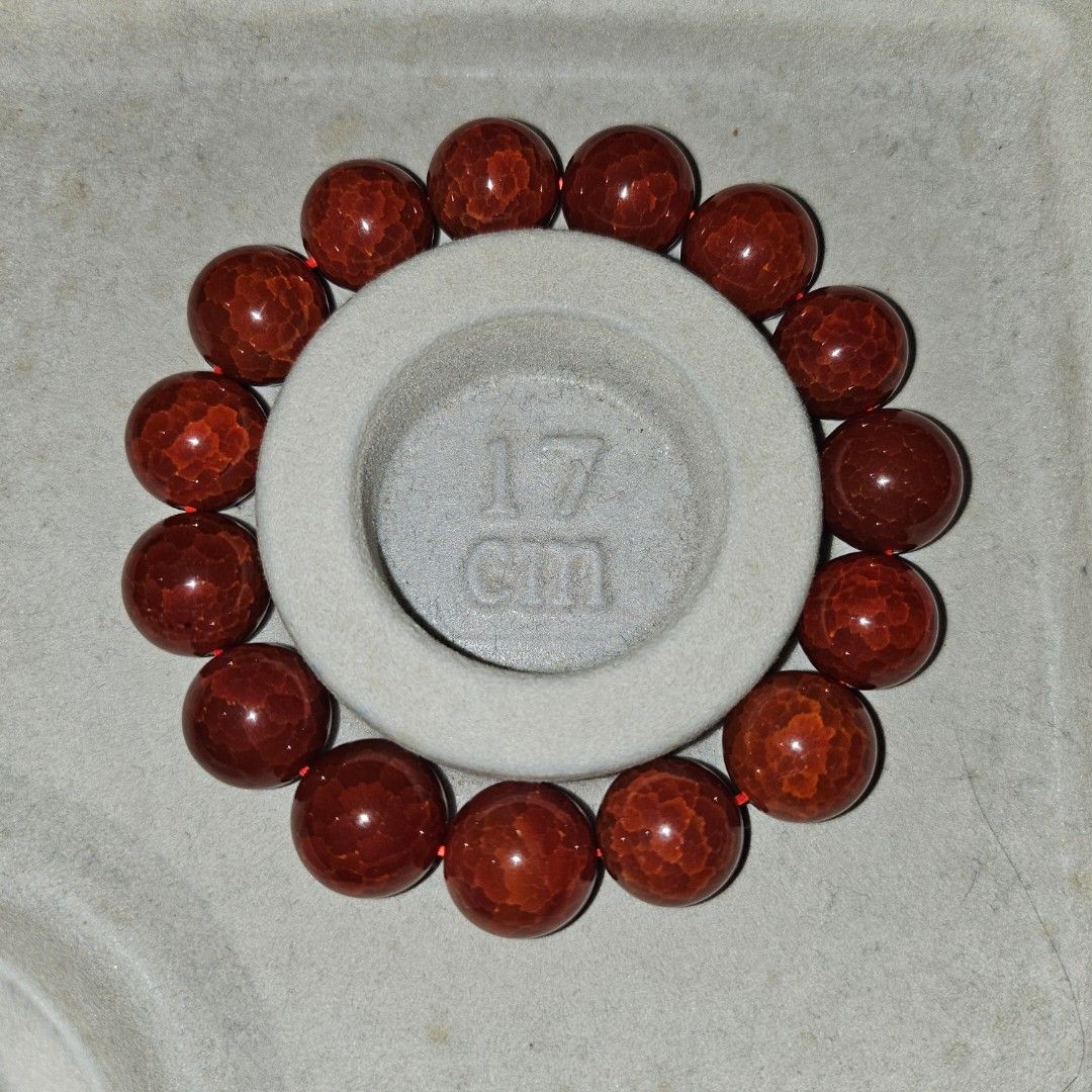 14mm Red Fire Agate Bracelet (17cm Wrist Size) (Category: Bracelets) located in Quezon City. Submitted by thesirenscavern (Listing ID 1428025842, Image 1). Description: Bead Size: 14mm Wrist Size: 17cm Wrist size can be downsized for free. ⚠️ Payment first before shipping⚠️ MOP: BDO, BPI, Metrobank, GCash, CIMB.