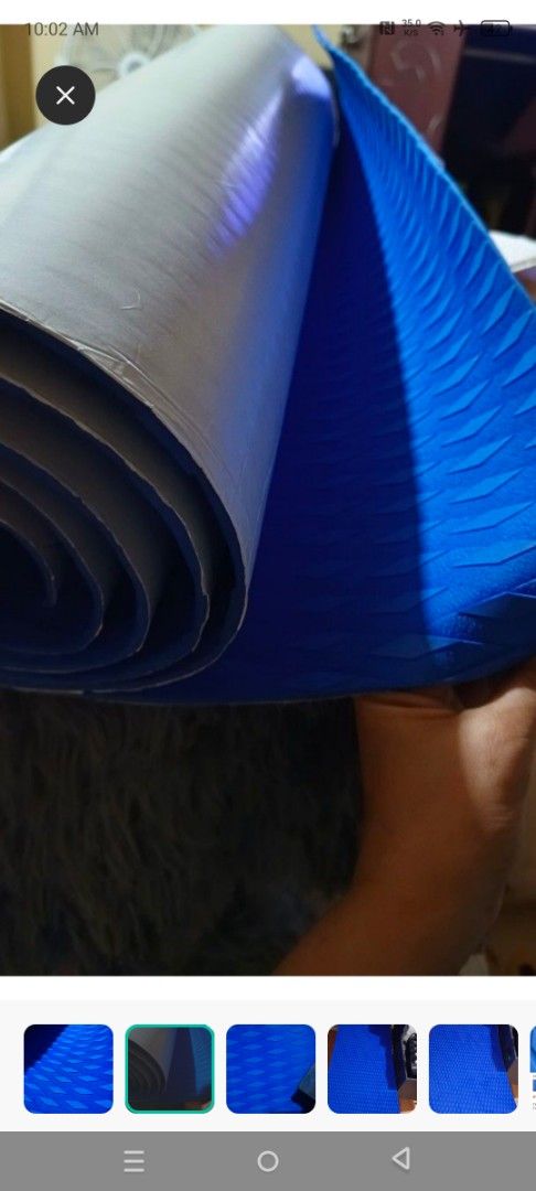 240x30cm Deck Grip Surf Paddle Board Traction Pad (Category: Other Sports Equipment and Supplies) located in Manila. Submitted by rhoze76 (Listing ID 1427975679, Image 2). Description: Deck grip is designed for surfboards and paddle boards. It features a diamond-grooved surface for enhanced grip and traction. It is 240cm long and 30cm wide. The back of the pad is white. It is suitable for various water sports activities..