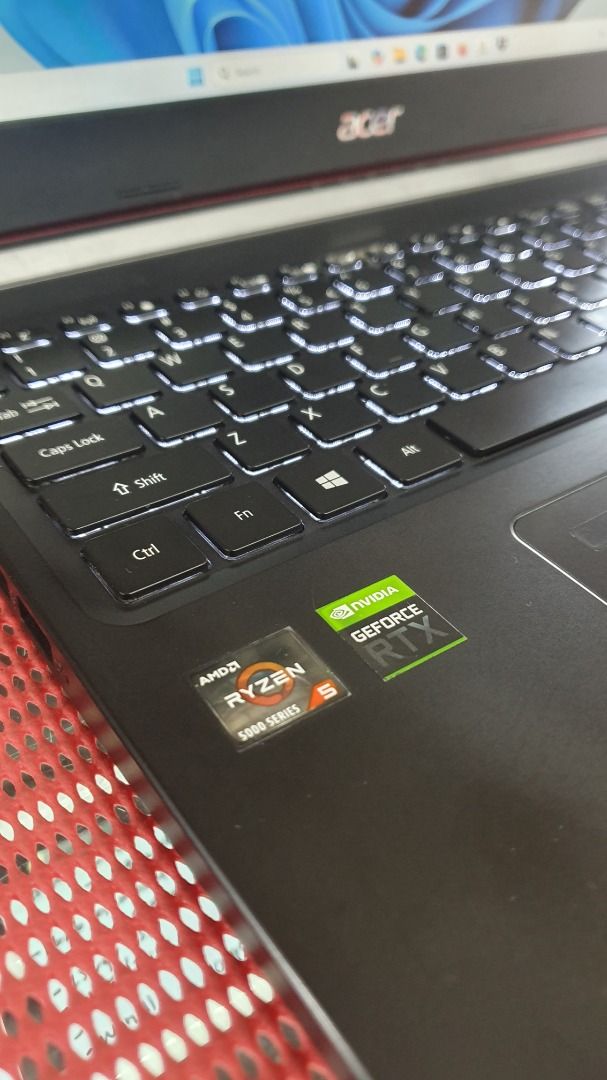 Acer RTX Ryzen 5 12core Gaming Laptop (Category: Laptops & Notebooks) located in Mandaluyong City. Submitted by mircomputer (Listing ID 1428012021, Image 3). Description: in Excellent Condition Acer Aspire 7 Gaming Dual VC/SSD Laptop -Ryzen 5 2.1ghz 12core Processor -16gb DDR4 memory upgradable to 64gb -Dual Geforce RTX 3050 / AMD Radeon -500gb Nvme SSD upggradable -wifi ready 6/bluetooth 5.0 -HD Web Camera -HDMI/TYPE C USB 3.0 -Backlit Full size