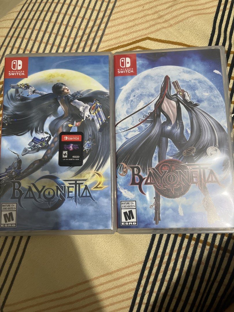 Bayonetta 1, 2, & 3 (SET) (Category: Nintendo) located in Mandaluyong City. Submitted by aragaki3 (Listing ID 1428055007, Image 1). Description: no case for bayonetta 3.
