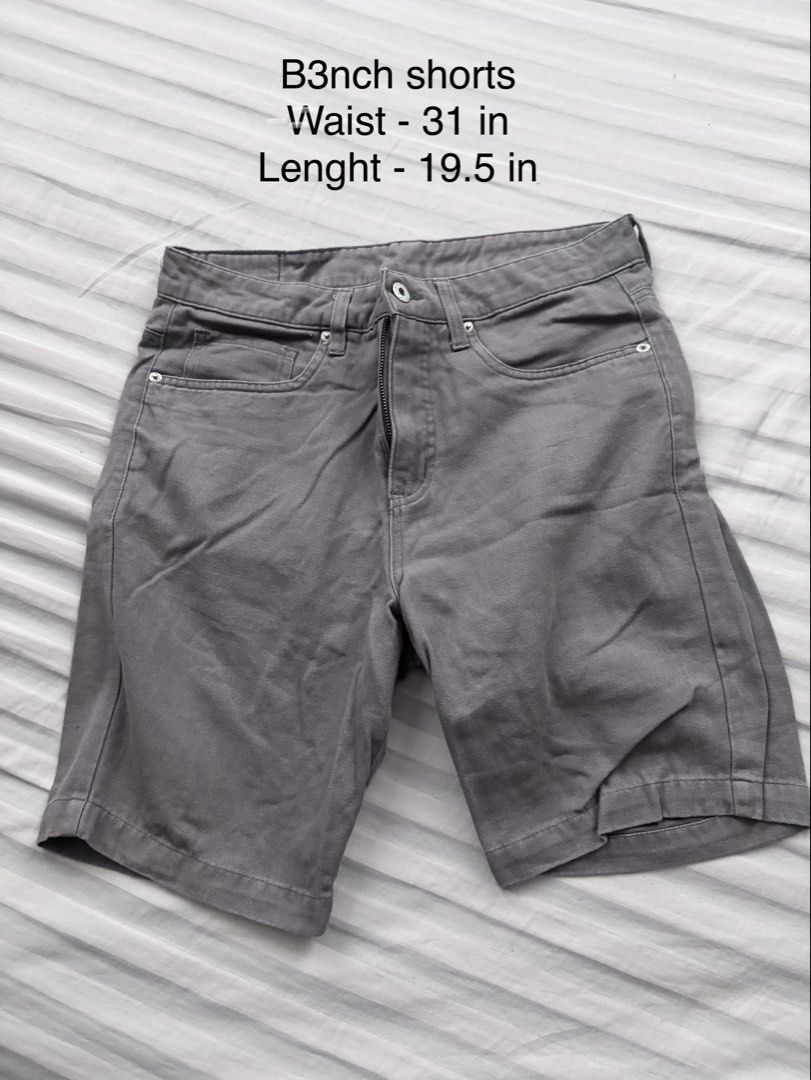 Bench Gray Shorts - 31 in Waist (Category: Shorts) located in Pasig City. Submitted by getstuffph (Listing ID 1428047672, Image 1). Description: - Brand: Bench - Color: Gray - Waist: 31 inches - Length: 19.5 inches - Closure: Button and zipper - Features: Front and back pockets - Material: Durable fabric - Perfect for everyday wear.