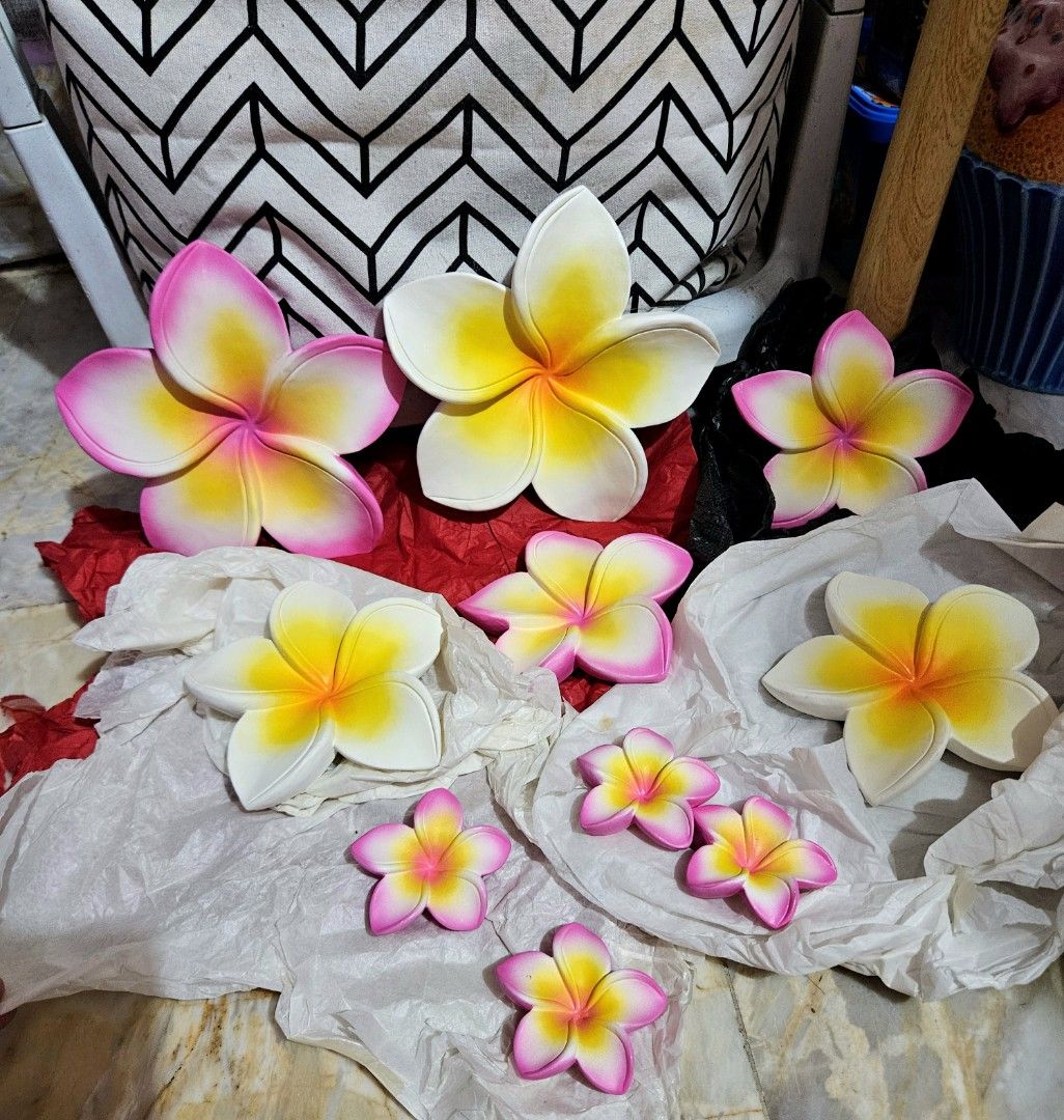 Ceramic Frangipani Set (Category: Artificial Plants & Flowers) located in Manila. Submitted by bubba20 (Listing ID 1428009740, Image 1). Description: Ceramic bought abroad brandnew cabinet display or you can hang it on your wall.