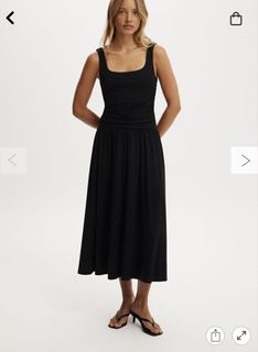 green emerald velvet dress Yellow Ramie Drop Waist Midi Dress – Mint Velvet