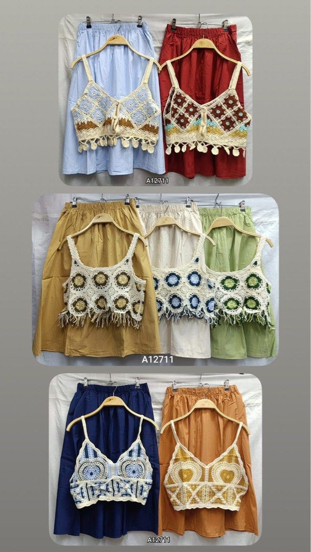 Crochet Top and Skirt Set (Category: Sets or Coordinates) located in Bulacan. Submitted by stepnstyle8888 (Listing ID 1427959942, Image 2). Description: Small to xl Free shipping Actual pics posted na po.
