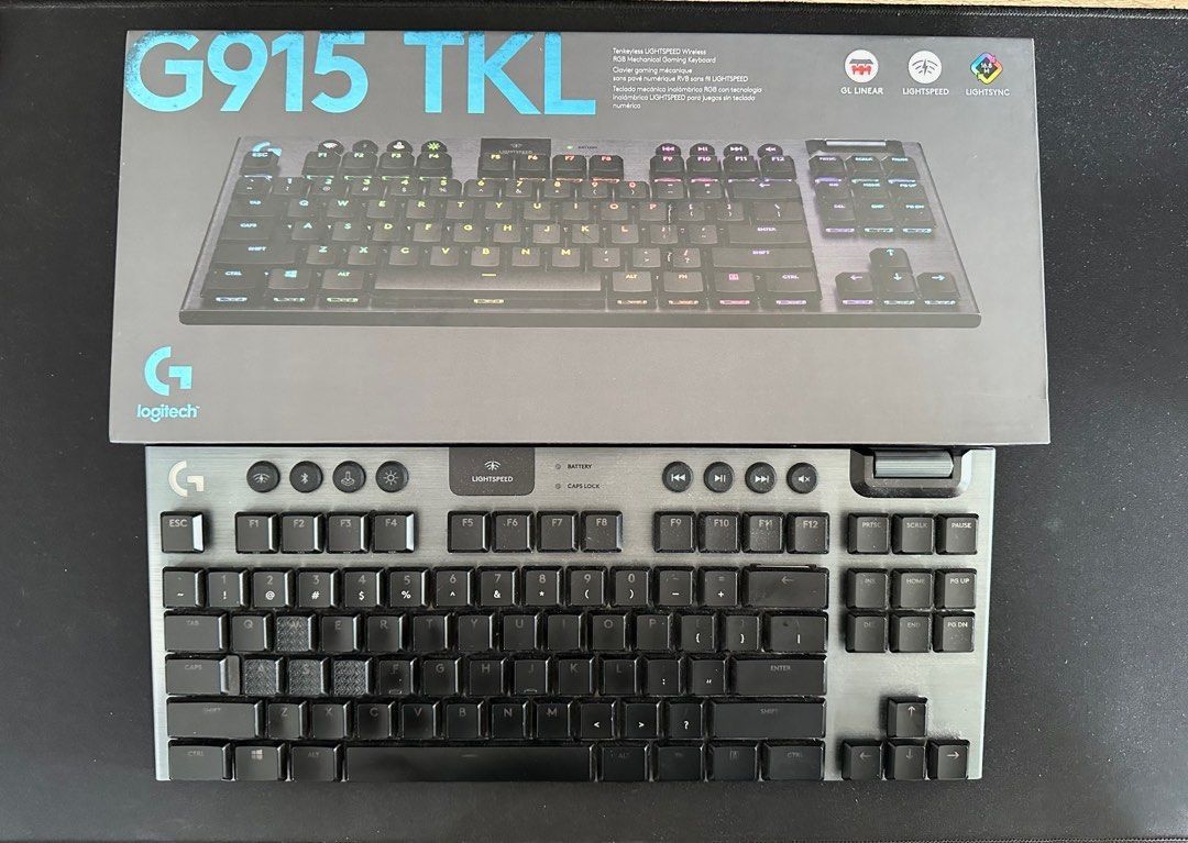G915 / G913 TKL Logitech Gaming Keyboard (Category: Computer Keyboard) located in Balanga. Submitted by jddavid26 (Listing ID 1427997891, Image 1). Description: G915 / G913 TKL Logitech Gaming Keyboard Trimode (Bluetooth, 2.4ghz dongle and wired) With upgraded textured WASD keys Complete with box as orig package Clean and presentable keys RFS: Decluttering .