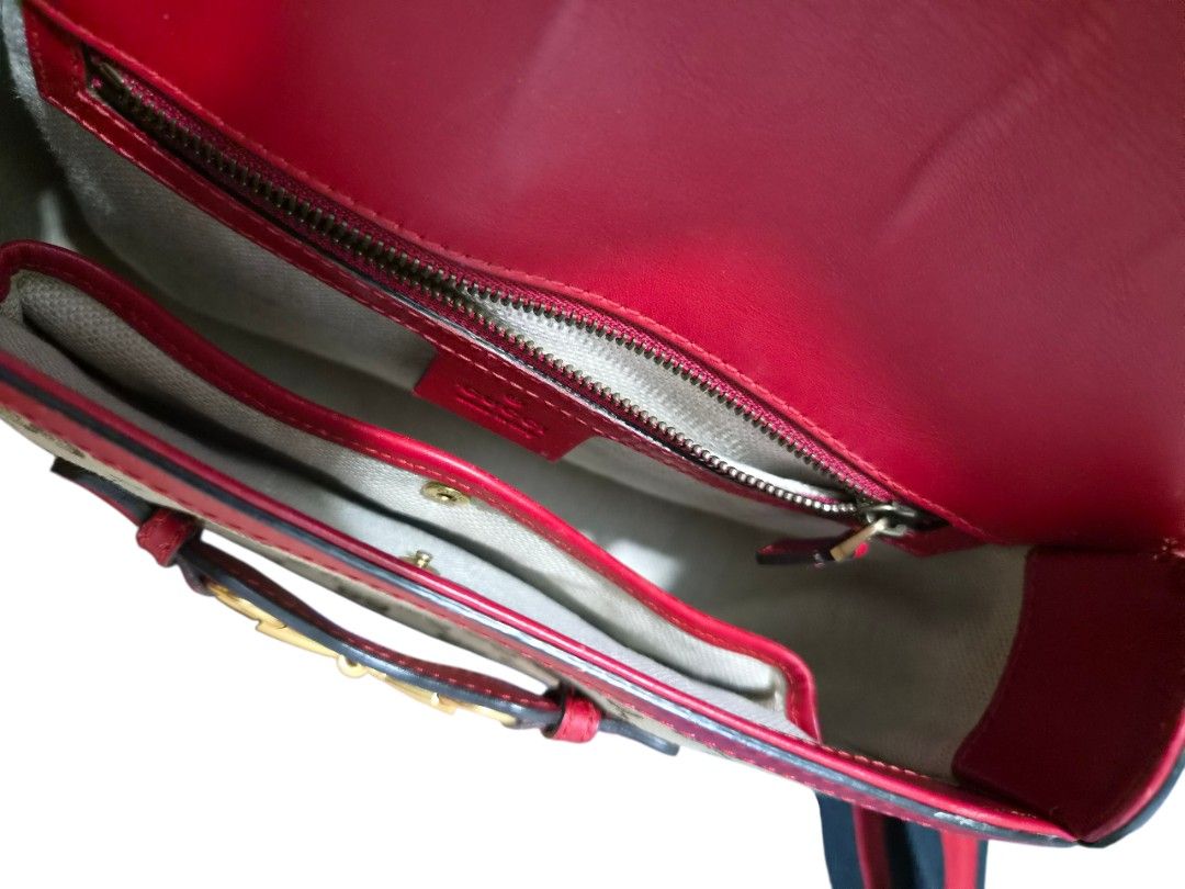 Gucci Horsebit Red Monogram Shoulder Bag (Category: Luxury Bags & Wallets) located in Taguig. Submitted by jman21 (Listing ID 1428061785, Image 3). Description: Lightly Used. I can send more pictures upon request..