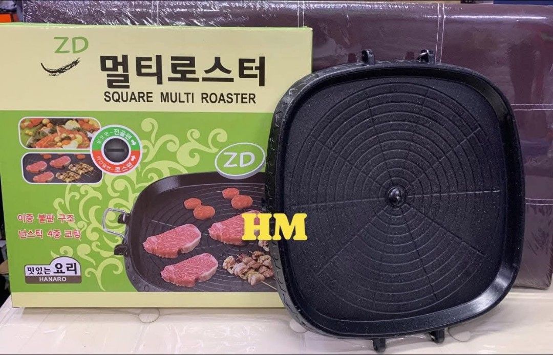 Hanaro Multi Roaster Grill Pan (Category: Cookware & Accessories) located in Manila. Submitted by haideshop (Listing ID 1428021068, Image 3). Description: Hanaro Multi Roaster grill pan, perfect for Korean BBQ. It comes in square and round shapes. The square roaster has a size of 32cm. It is designed for grilling meat and other dishes. The pan has a non-stick surface for easy cooking and cleaning. It is a great addition to your kitchen for delici