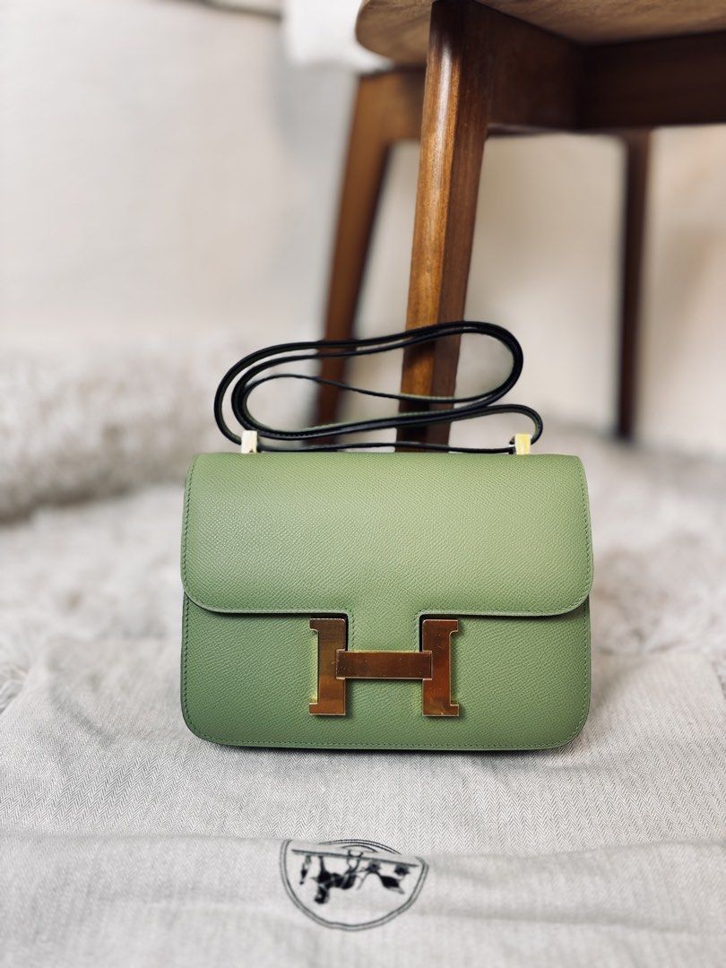 Hermes Constance Bag (Category: Luxury Bags & Wallets) located in Muntinlupa City. Submitted by yangchic (Listing ID 1428036452, Image 1). Description: ✔️coded ▪️color: pistachio green ▪️message for more info and details.