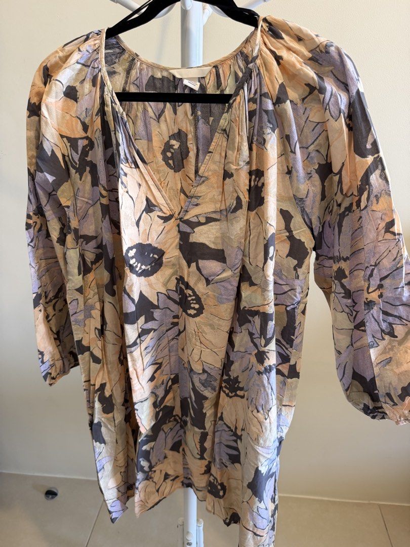 H&M Floral Dress (Category: Blouses) located in Quezon City. Submitted by heyhedda (Listing ID 1428016879, Image 1). Description: H&M flowy/loose fit dress Lightly used Size M on tag, but can fit large Perfect for summer, can be used as cover up.