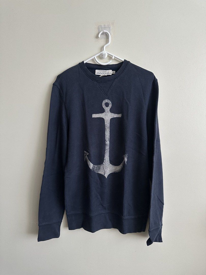 H&M L.O.G.G. Anchor Sweatshirt (Category: Coats, Jackets and Outerwear) located in Manila. Submitted by peebss18 (Listing ID 1428061323, Image 2). Description: H&M L.O.G.G. Anchor Sweatshirt (Men XS) Condition: Good / lightly used Size: XS (fits XS comfortably) Dimensions: L – 28” / W – 21” Details: • Classic anchor design • Soft cotton / cotton-blend material • Comfortable and cozy • Perfect for casual / streetwear / layering Price: ₱250 (negoti