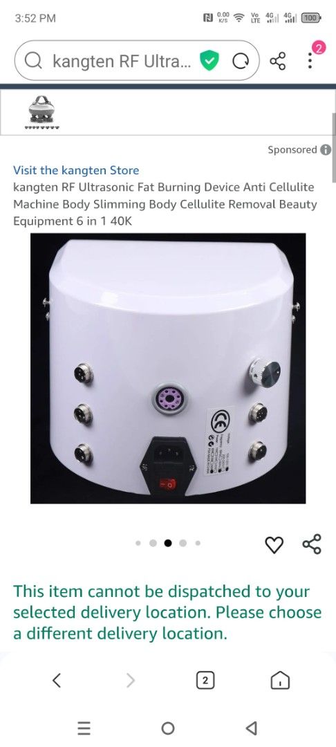 Kangten RF Ultrasonic Fat Burning Device (Category: Face Care) located in Manila. Submitted by rhoze76 (Listing ID 1427979278, Image 3). Description: once lang nagamit.