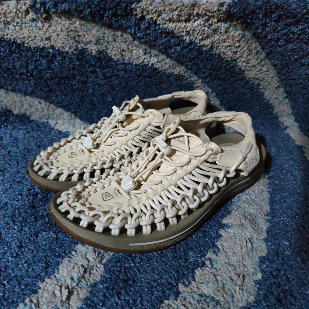 Keen UNEEK Sandals size 24cm (Category: Sandals) located in Caloocan City. Submitted by fast_transact (Listing ID 1428016005, Image 2). Description: Keen Newport H2 sandals in a neutral color. Features a woven design and adjustable laces. The soles are brown with the Keen logo. The size is EU 37.5, US 7, UK 4.5, and CM 24..