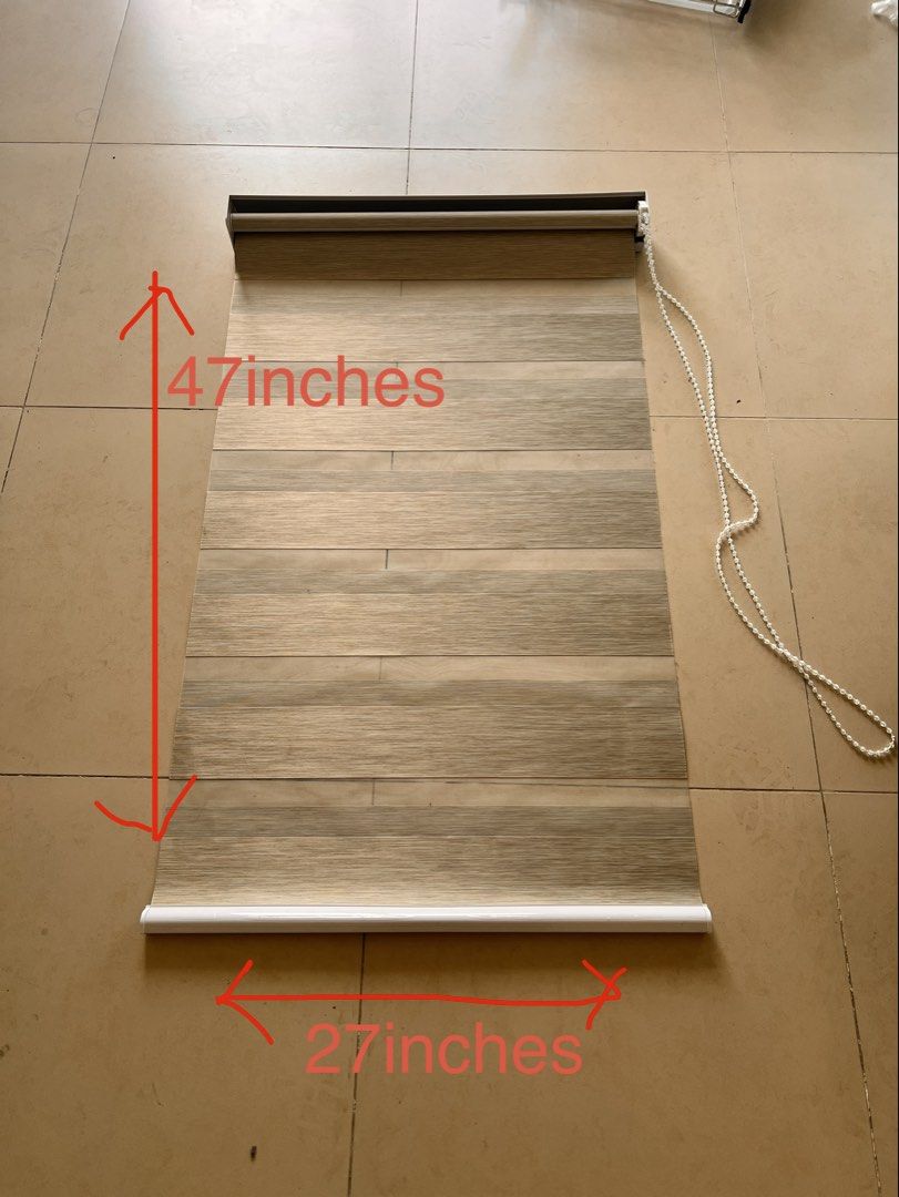 Korean Blackout Combi Roller Blinds - 47x27 inches (Category: Curtains & Blinds) located in Manila. Submitted by cosmicmountain_2f2c16 (Listing ID 1428069382, Image 3). Description: Size: 47x27 inches Bought for 3300 Selling for 1300 Buyer will shoulder the shipping fee.