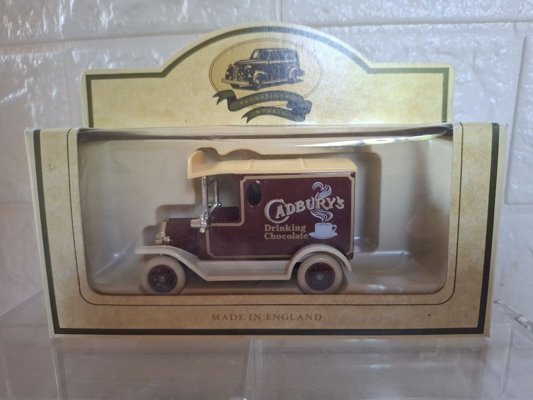 Lledo Cadbury's Drinking Chocolate Diecast Model (Category: Vehicle & Diecast Models) located in Narvacan. Submitted by jigger85_2ndaccount (Listing ID 1427950955, Image 1). Description: Lledo diecast model of a Cadbury's Drinking Chocolate delivery truck. It is a promotional model made in England. The model features the Cadbury's logo and a vintage design. The box has an image of the vehicle and the text "Made in England"..