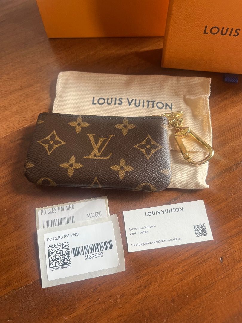 Louis Vuitton Key Cles (Category: Luxury Bags & Wallets) located in Quezon City. Submitted by ceecee168 (Listing ID 1427967303, Image 3). Description: Bought from Louis Vuitton France Brand new LV Key Cles Comes with paperbag, box and dustbag Guaranteed Authentic Check all you want Authentic Louis Vuitton key Cles in classic Monogram canvas. Features a gold-tone clasp and zipper. Includes the original dust bag and box. The pouch has the iconic LV