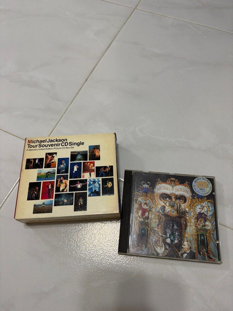 Michael Jackson CD Bundle (Category: CDs & DVDs) located in Singapore. Submitted by emeliapatrickk (Listing ID 1428080156, Image 1). Description: MJ JACKSON TOUR SOUVENIR CD SINGLE ❌ SOLD MJ Dangerous $12 ✅.