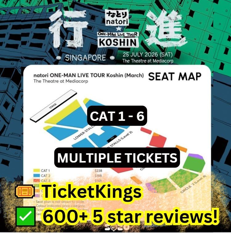 natori ONE-MAN LIVE TOUR Koshin Concert Tickets | CAT 1 2 3 4 5 6